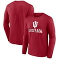 thumbnail image 1 of Men's Crimson Indiana Hoosiers Team Lockup Long Sleeve T-Shirt, 1 of 3