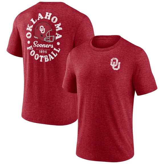 Men's Crimson Oklahoma Sooners Old School Bold Tri-Blend T-Shirt