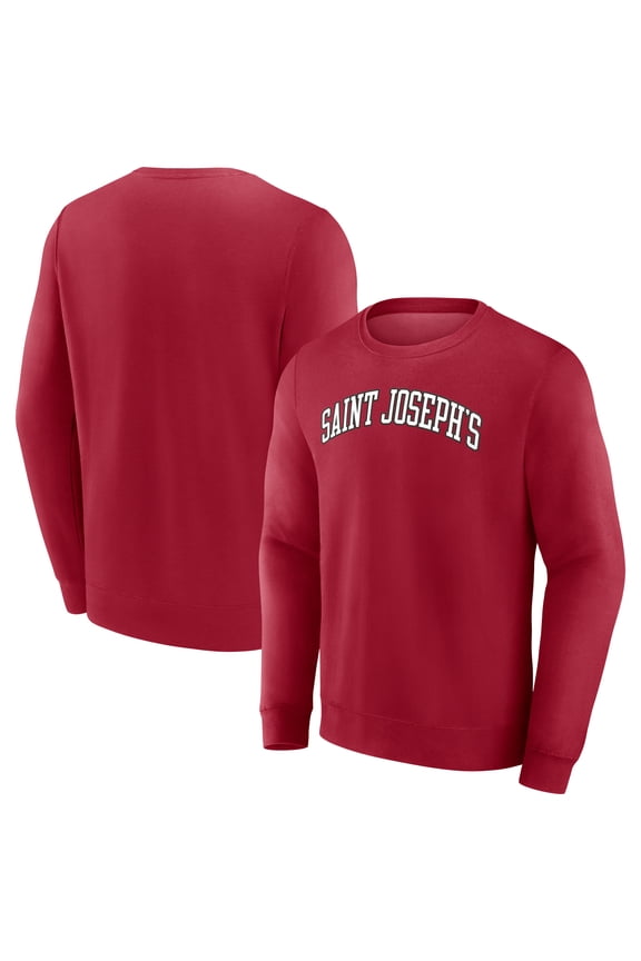 Men's Crimson Saint Joseph's Hawks Short Name Fleece Pullover Sweatshirt