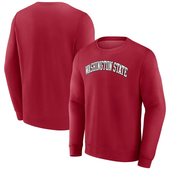 Men's Crimson Washington State Cougars Short Name Fleece Pullover Sweatshirt