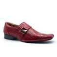 thumbnail image 1 of Men's Croco Texture Square Toe Slip On Loafers Casual Dress Shoes, Burgundy Croco, 9, 1 of 3