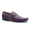 thumbnail image 1 of Men's Croco Texture Square Toe Slip On Loafers Casual Dress Shoes, Purple Croco, 7, 1 of 3