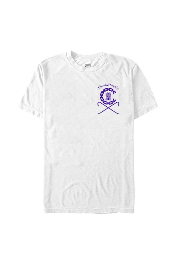 Men's Crooks & Castles Ancient Tower Purple Badge Graphic T-Shirt