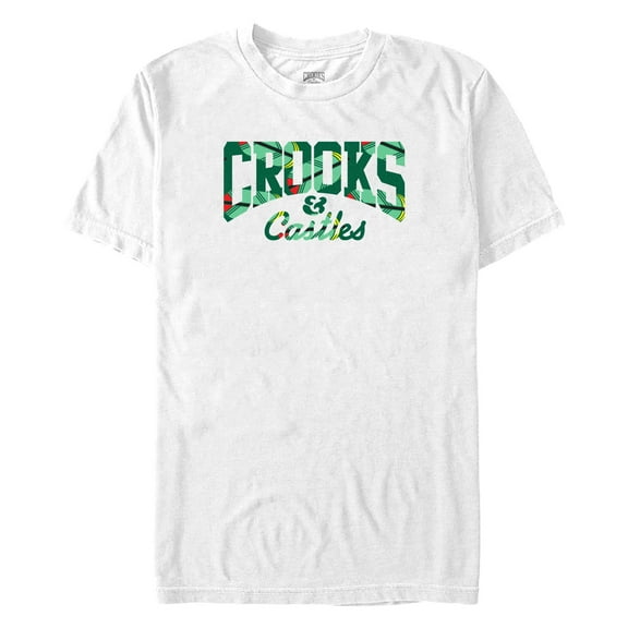 Men's Crooks & Castles Green Tropical Print  Graphic T-Shirt