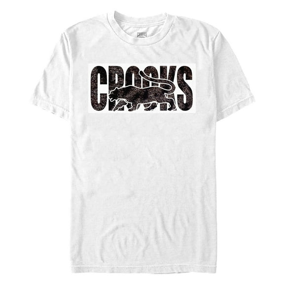 Men's Crooks & Castles Tiger Fur White Print  Graphic T-Shirt