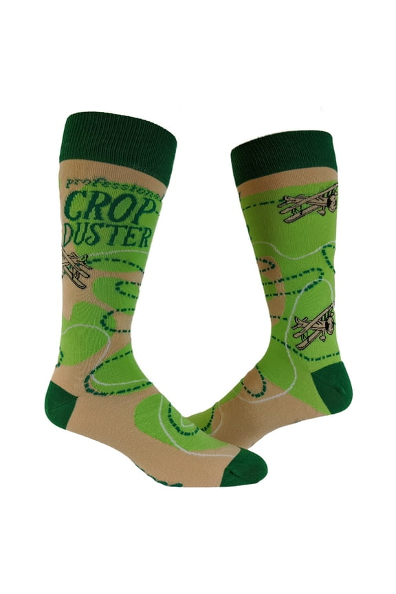 Men's Crop Duster Socks Funny Farting Bathroom Humor Airplane Graphic Novelty Footwear