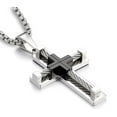 thumbnail image 1 of Men's Cross Necklace 316L Stainless Steel Large Jesus Christ Pendant Jewelry Rolo Chain for 24'', 1 of 9