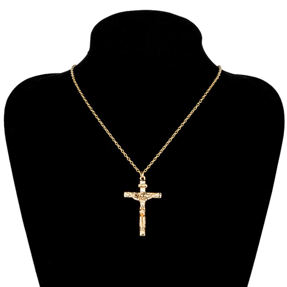 Men's Cross Pendant Necklace Catholic on INRI Cross Crucifix Pendant