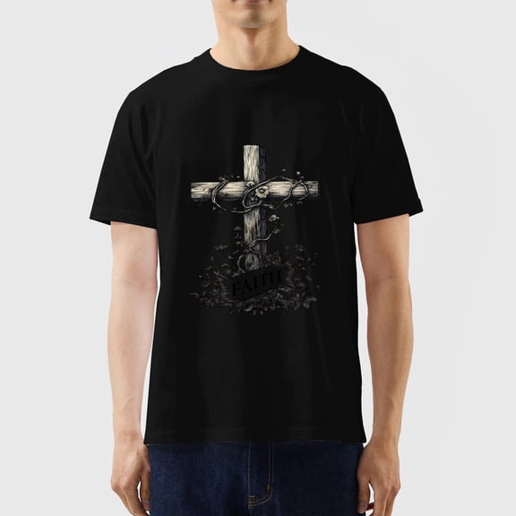 Men's Cross Print Short Sleeve T Shirt Crewneck Tee Shirts,Jesus christ (19) 2XL