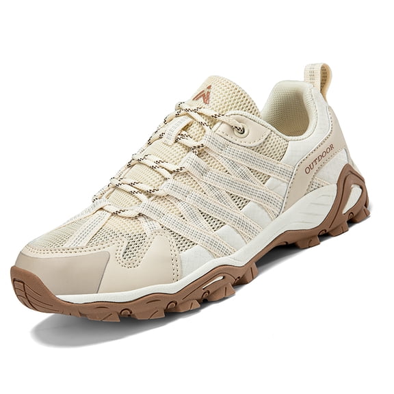 Men's Cross Webbing Mesh Trekking Shoes Lightweight Non Slip Rugged Outdoor Walking Sneakers