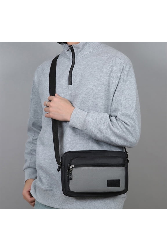 Men's Crossbody Bag Corduroy Chest Sling Backpack – Nylon, Adjustable Strap, Multiple Pockets, Lightweight, 10.2"x7", Travel Outdoor Shoulder Messenger