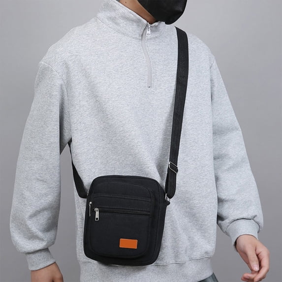 Men's Crossbody Bag Watertight Canvas Chest Bag Outdoor Sports Shoulder Backpack - Lightweight, Adjustable Strap, Multi-Compartment Storage