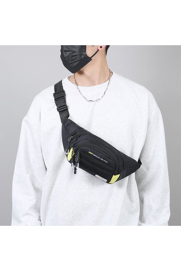 Men's Crossbody Chest Bag | Waterproof Nylon Sling Backpack | Lightweight Travel Shoulder Messenger | Spacious, Durable Outdoor Sports Pack | Multiple Colors | Adjustable Strap, Headphone Port