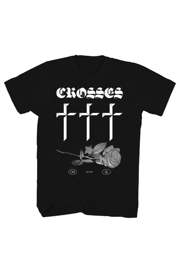 Men's Crosses Logo Rose T-shirt X-Large Black