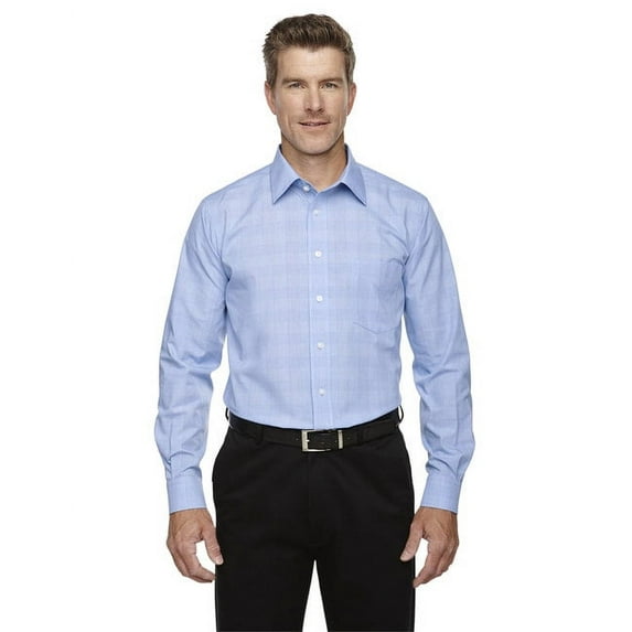 Men's Crown Woven Collection® Glen Plaid - WHT/ LT FR BLUE - L