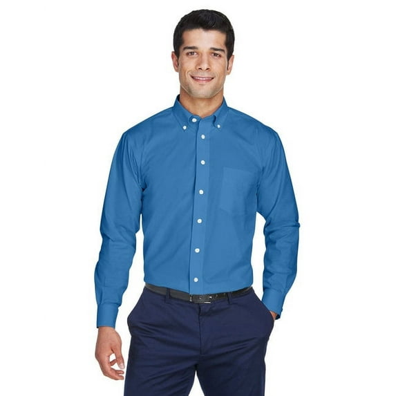 Devon & Jones D630 Men's Crown Collection Oxford Woven Dress Shirt-French Blue-2XL