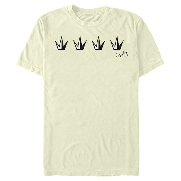 Men's Cruella Crowns Logo  Graphic Tee Beige Medium