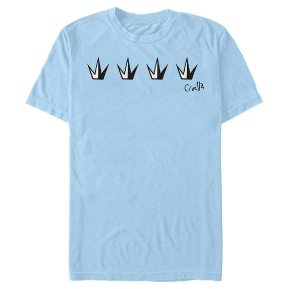 Men's Cruella Crowns Logo Graphic Tee Light Blue Large