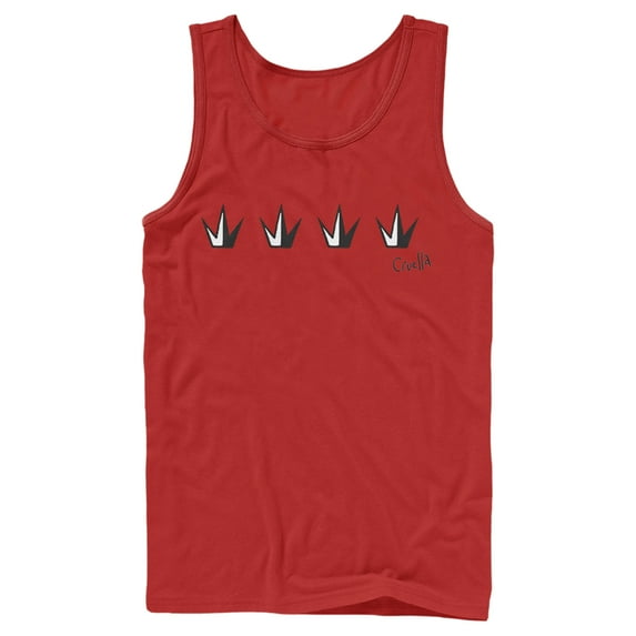 Men's Cruella Crowns Logo Tank Top Red X Large