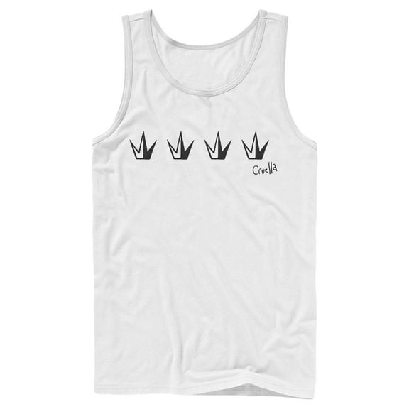 Men's Cruella Crowns Logo  Tank Top White Small