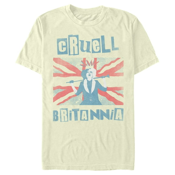 Men's Cruella Cruell Britannia  Graphic Tee Beige 2X Large