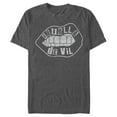 thumbnail image 1 of Men's Cruella Distressed Lips Logo Graphic Tee Charcoal Heather Small, 1 of 5