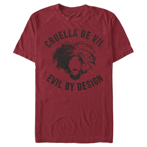 Men's Cruella Evil By Design Sketch Graphic Tee Cardinal Large