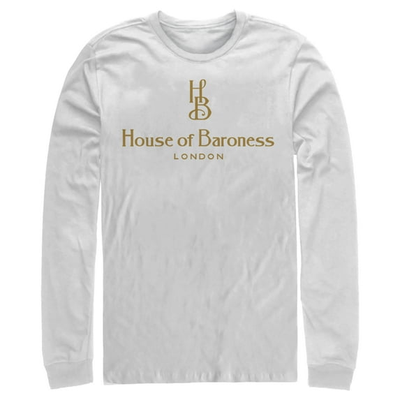 Men's Cruella House of Baroness London Logo Gold Long Sleeve Shirt White X Large