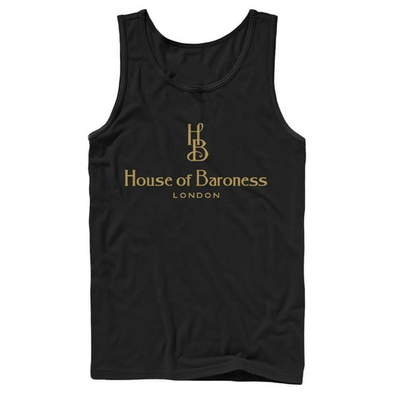Men's Cruella House of Baroness London Logo Gold  Tank Top Black Small
