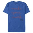 thumbnail image 1 of Men's Cruella Make Your Mark Cursive Writing  Graphic Tee Royal Blue Small, 1 of 5