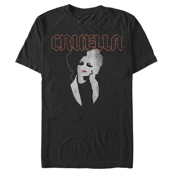 Men's Cruella Rocker Portrait Graphic Tee Black 3X Large