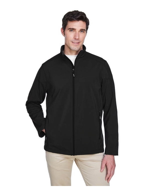 CORE365 88184 Men's Cruise Two-Layer Fleece Bonded Soft Shell Jacket-Black-XS