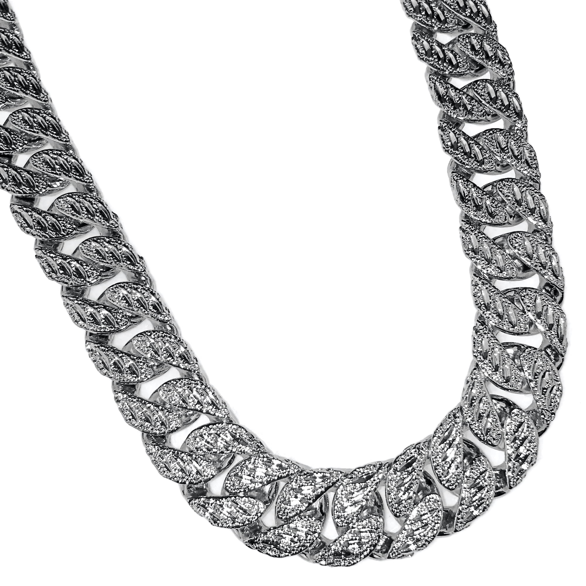 HH Bling Empire Iced Out Diamond Cuban Link Chain for Men and Women,Silver  or Gold Miami Cuban Necklaces Hip Hop,Chunky Chains 16-30 Inches (Red-24)  