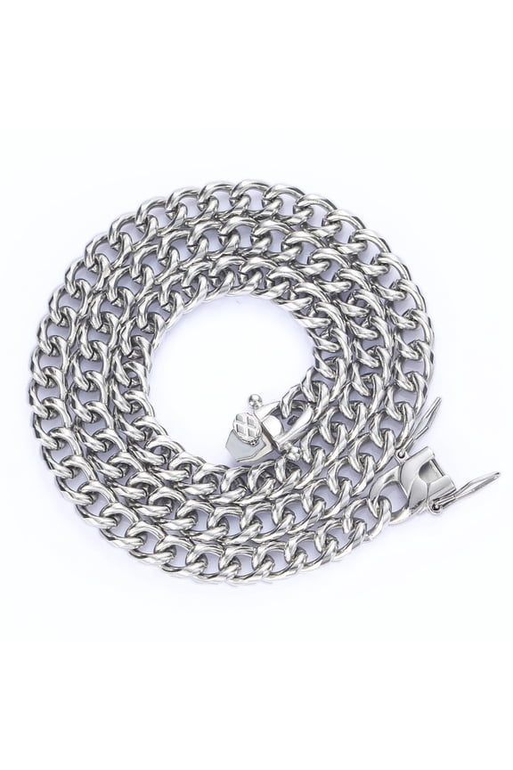 Men's Cuban Chain Necklace – Hip-hop style, made of hypoallergenic titanium steel, available in multiple lengths, a durable and stylish men's accessory.