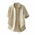 thumbnail image 1 of Men's Cuban Guayabera Stripe Shirt Short Sleeve Button Down Shirts Casual Summer Beach Vacation Lightweight Shirts, 1 of 9
