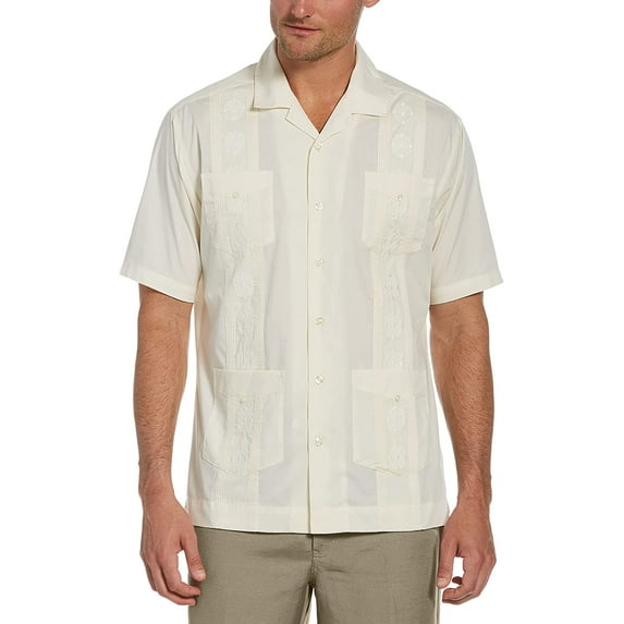 Men's Cubavera Guayabera Button-Down Shirt Color: Ivory Size: XL