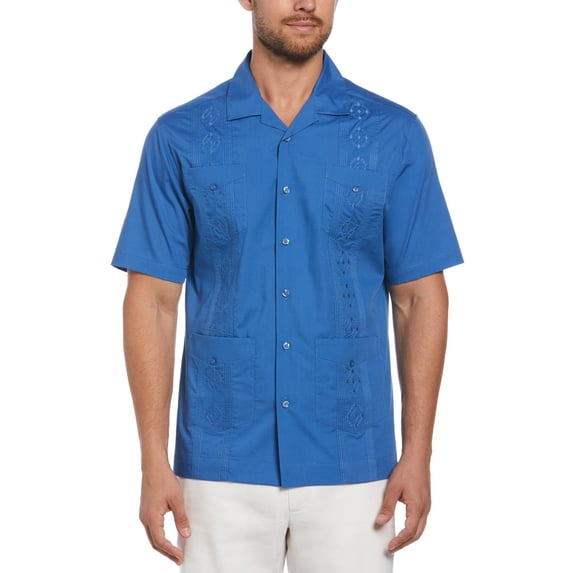 Men's Cubavera Guayabera Button-Down Shirt Color: Navy Size: XL