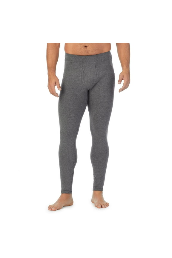 Men's Cuddl Duds® Midweight Cottonwear Performance Base Layer Pants Color: Grey Heather Size: S