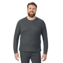 Men's Cuddl Duds® Midweight Waffle Thermal Performance Base Layer Crew Top Color: Charcoal Heather Size: S