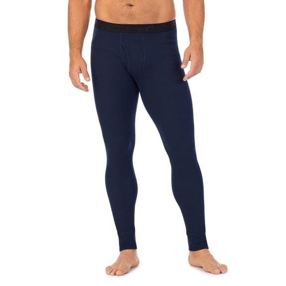 Men's Cuddl Duds® Midweight Waffle Thermal Performance Base Layer Pants Color: Navy Heather Size: XXL