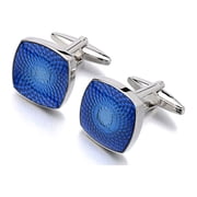 Mens Cufflinks Blue Navy Stainless Steel