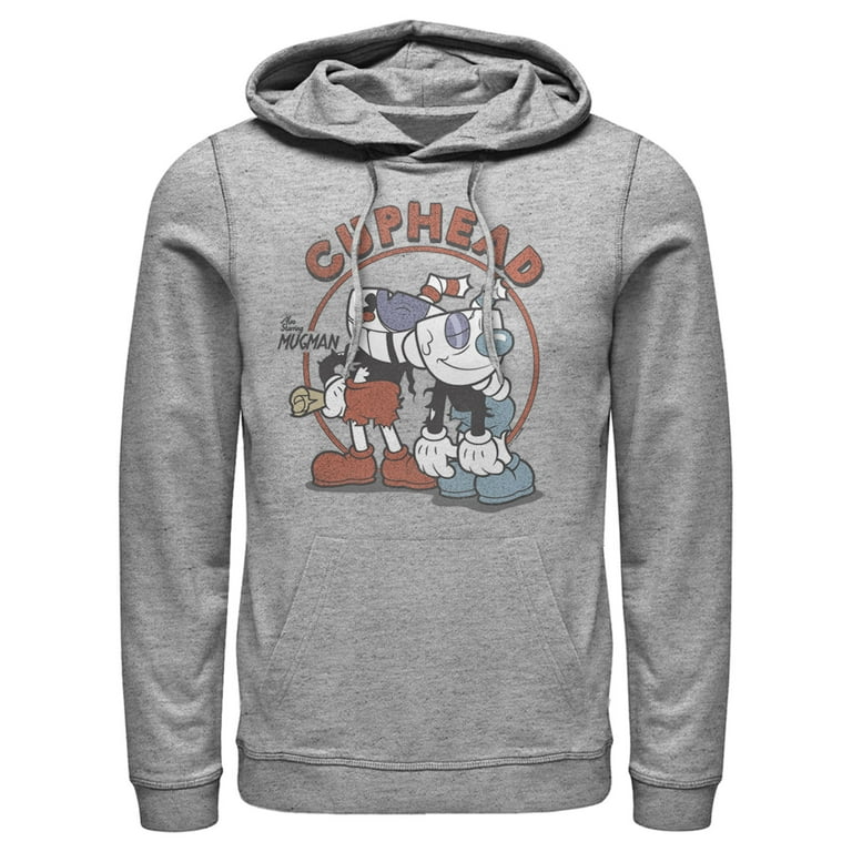 Men s Cuphead Knockout Winners Pull Over Hoodie Athletic Heather