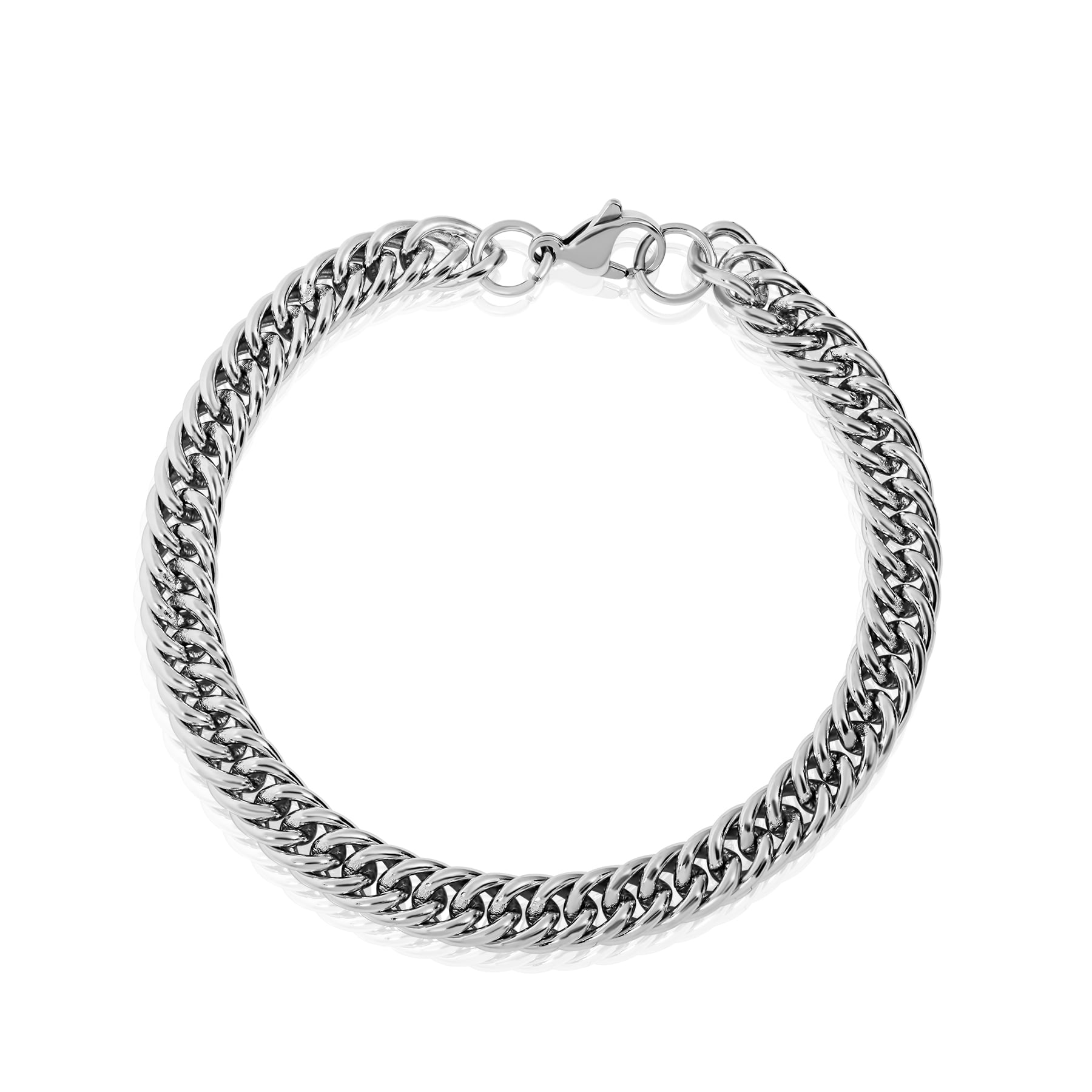 Men's Curb Chain Bracelet - Sleek Interlocking Links Jewelry Men's Curb Chain Bracelet - Sleek Interlocking Links Jewelry