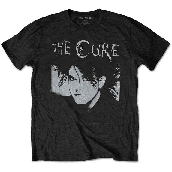 Men's Cure Robert Illustration Slim Fit T-shirt Large Black