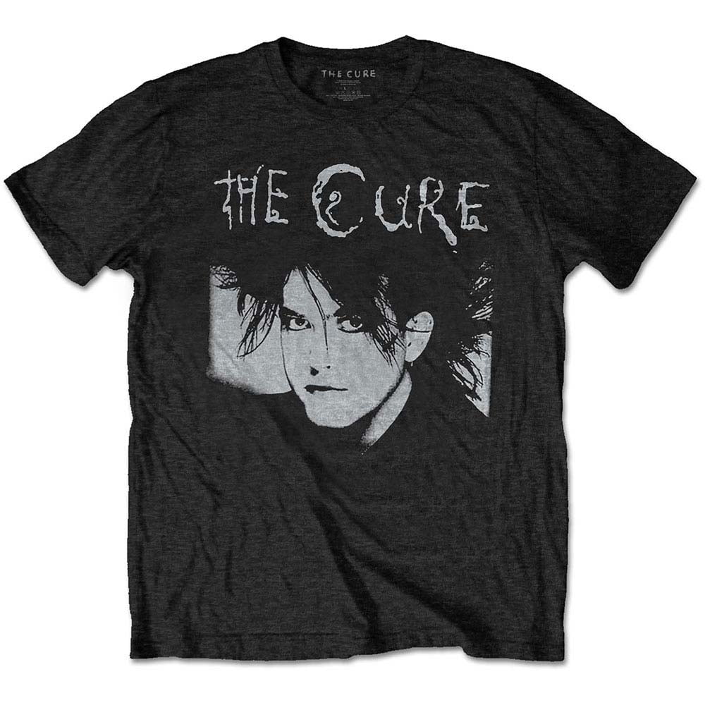 Mens Cure Robert Illustration Slim Fit T-shirt X-Large Black
