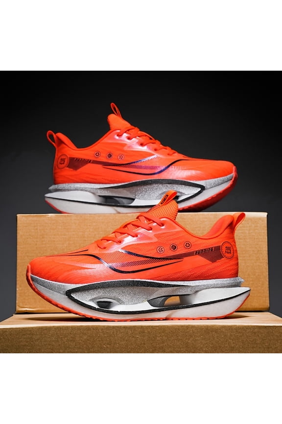 Men's Cushioned Running Shoes, Breathable Lightweight Athletic Sneakers with Shock Absorbing Thick Sole, Comfortable Walking Training Gym Workout Travel Casual Sports Shoes for All Day Support and St