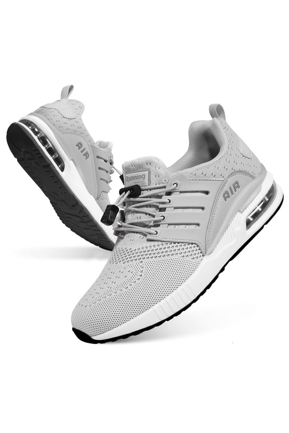 Men’s Cushioning Lightweight Running Shoes Women's Athletic Sneakers for Tennis Workout Walking Cross-Training Grey