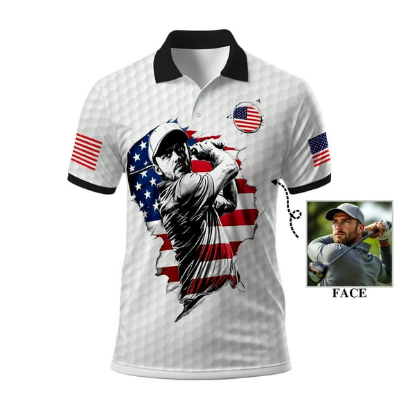HOMYGIFTS Men's Custom Golf Polo Shirt – Moisture-Wicking, Breathable Performance Fabric