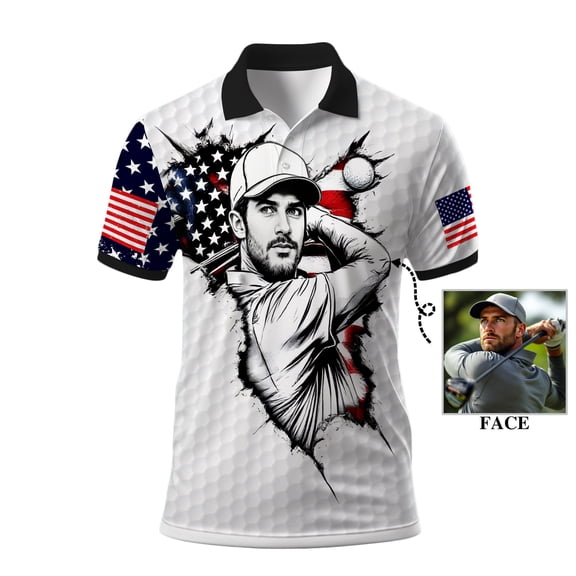 HOMYGIFTS Men's Custom Golf Polo Shirt – Moisture-Wicking, Breathable Performance Fabric