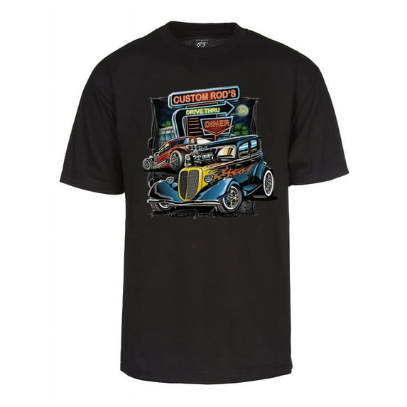 Men's Custom Hot Rods Short-Sleeve T-Shirt - Black - 3X-Large
